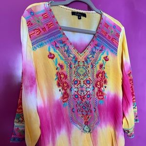 Caleaaa embroidered pullover tunic